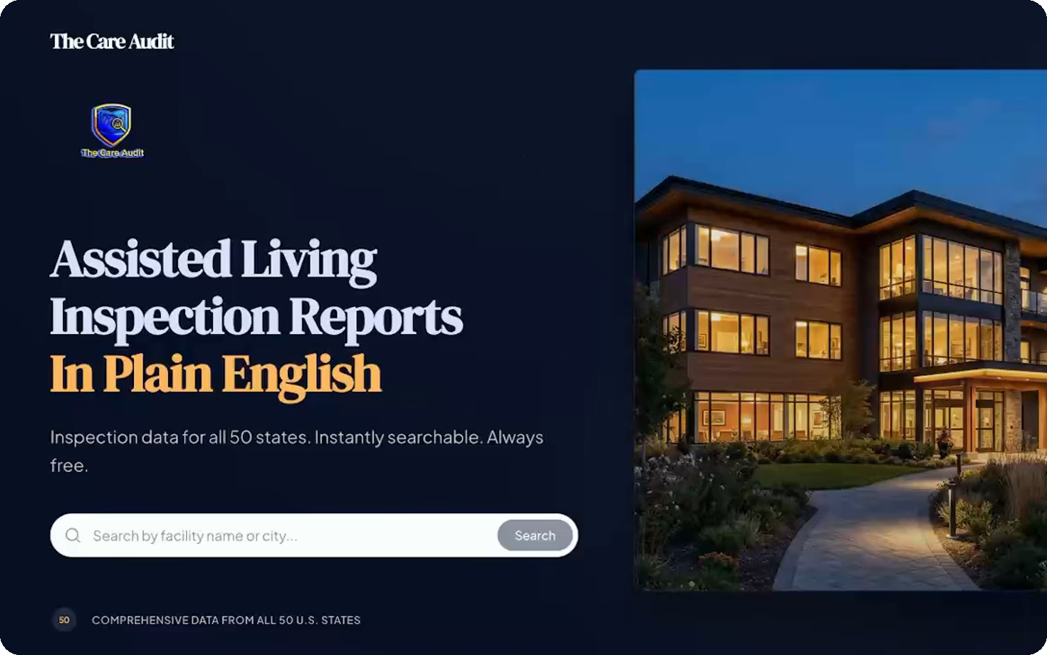 thecareaudit.com homepage: Assisted Living Inspection Reports In Plain English